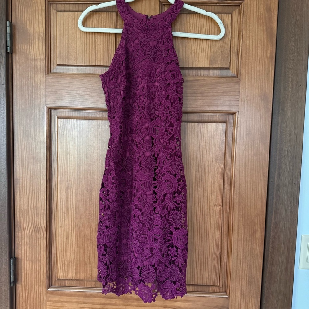 Lulus Lace Dress Women’s XS Plum Purple Sleeveless Cocktail Special Occasion